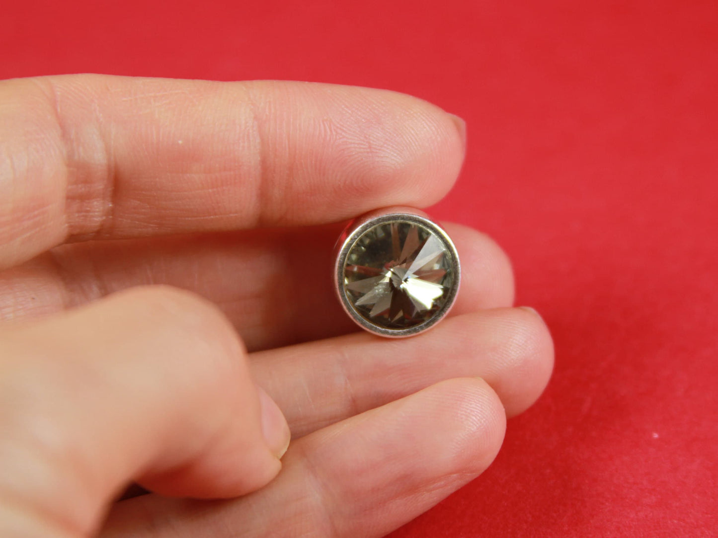 FS0163>>MADE in EUROPE zamak slider with Swarovski crystal, 10mm leather cord sliders, zamak sliders Qty1