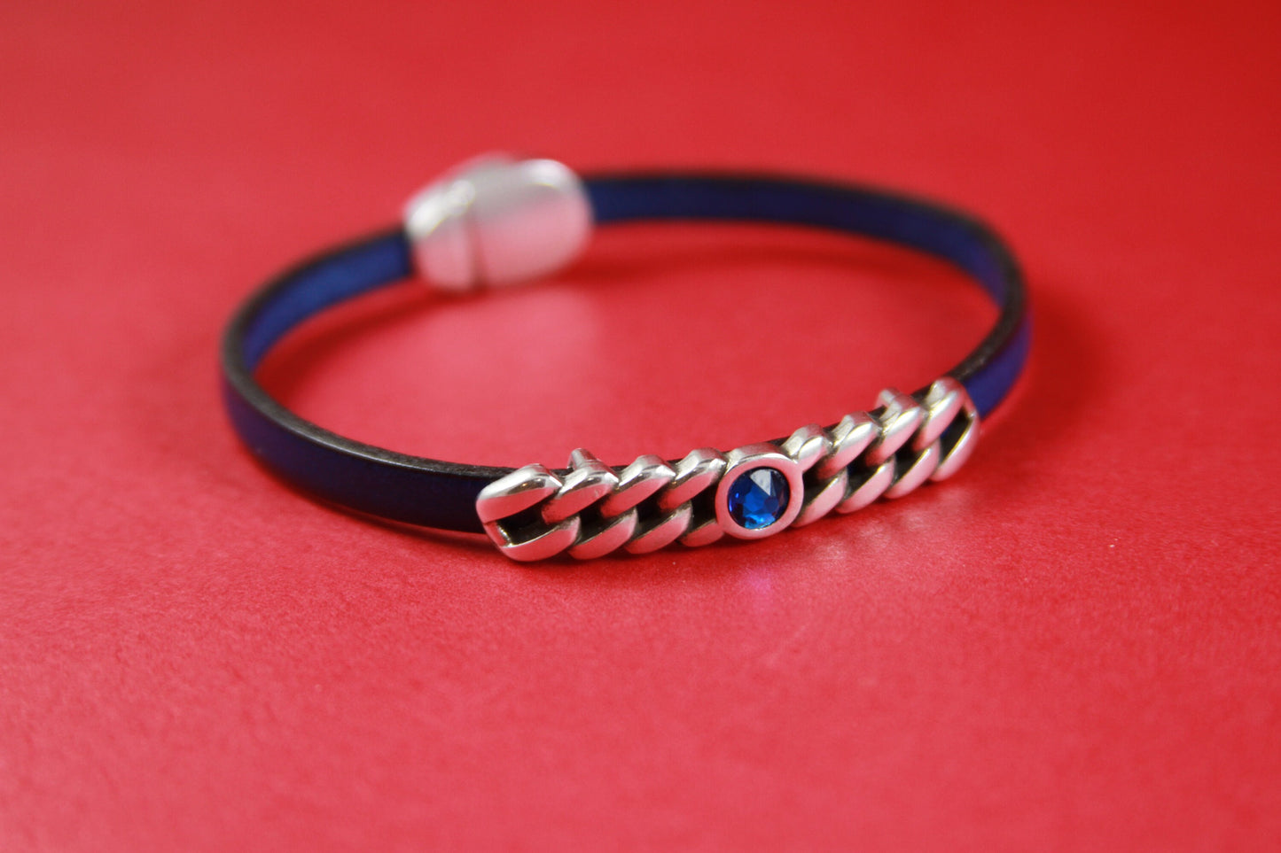 FS0243>>MADE in EUROPE zamak chain slider with Swarovski crystal, flat 5mm cord slider with Swarovski crystal, Qty1