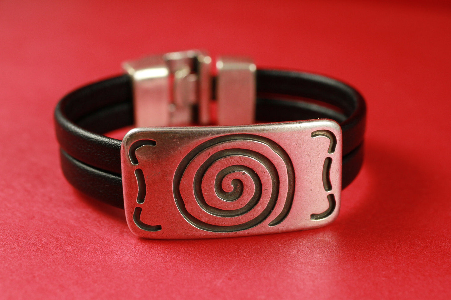 FS0119>>MADE in EUROPE zamak connector, zamak swirl connector, zamak connector for flat leather cord (ABLZ44) qty1