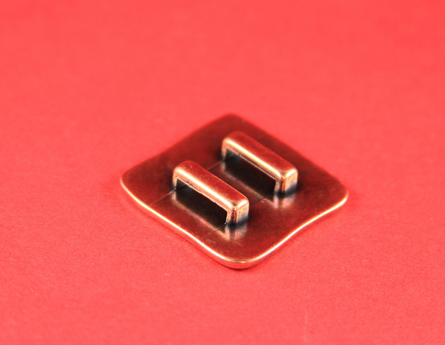 FS0003>>MADE in EUROPE zamak swirl slider, copper square slider, 10mm flat cord slider, 10mm flat cord c slider qty1