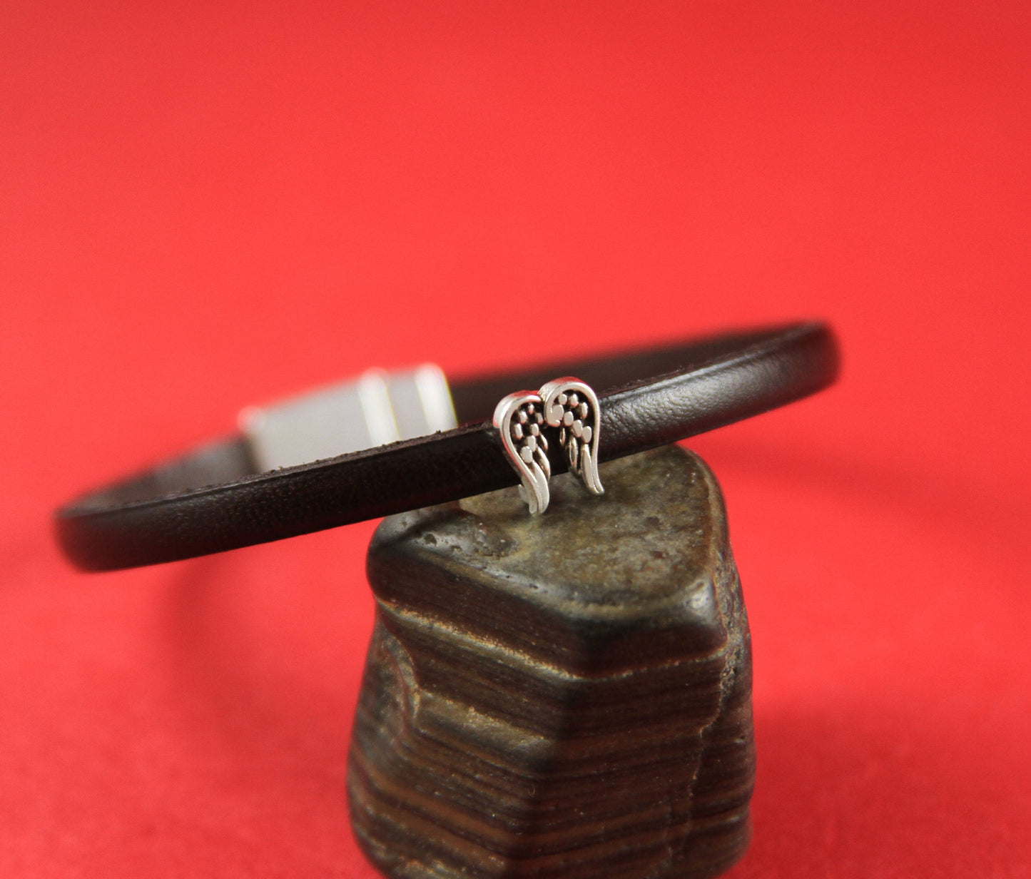 FS0078>>MADE in EUROPE 4 zamak wing sliders, 5mm cord zamak slider, flat 5mm cord slider, angel wings slider, Qty4