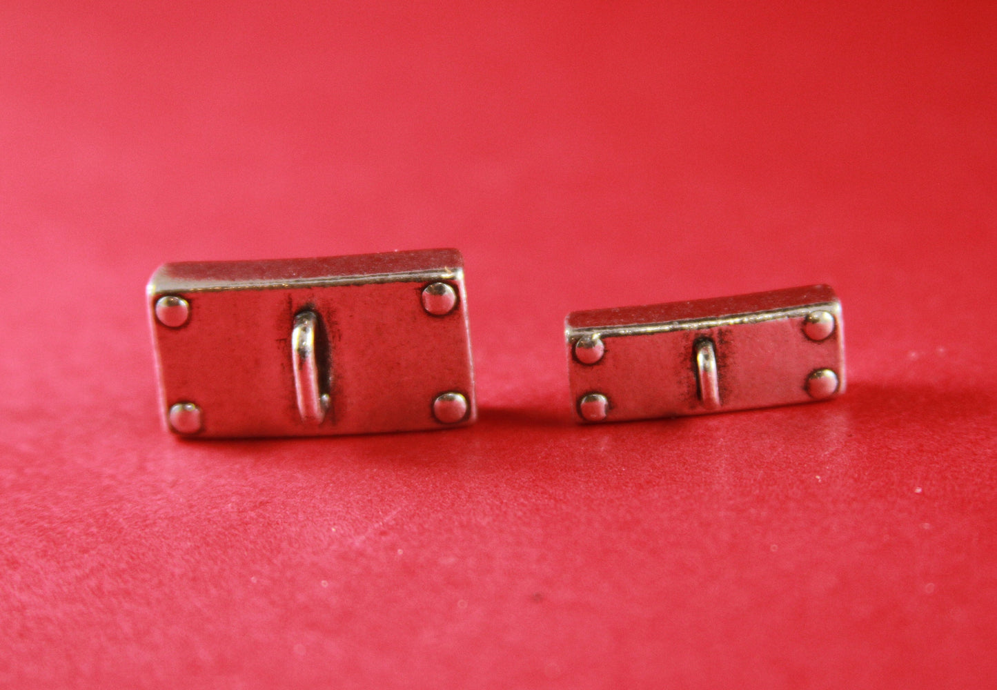 FS0046>>MADE in EUROPE zamak flat cord slider with hanging ring, charm holder, 10mm flat cord slider with hanging ring (F932/10) Qty1