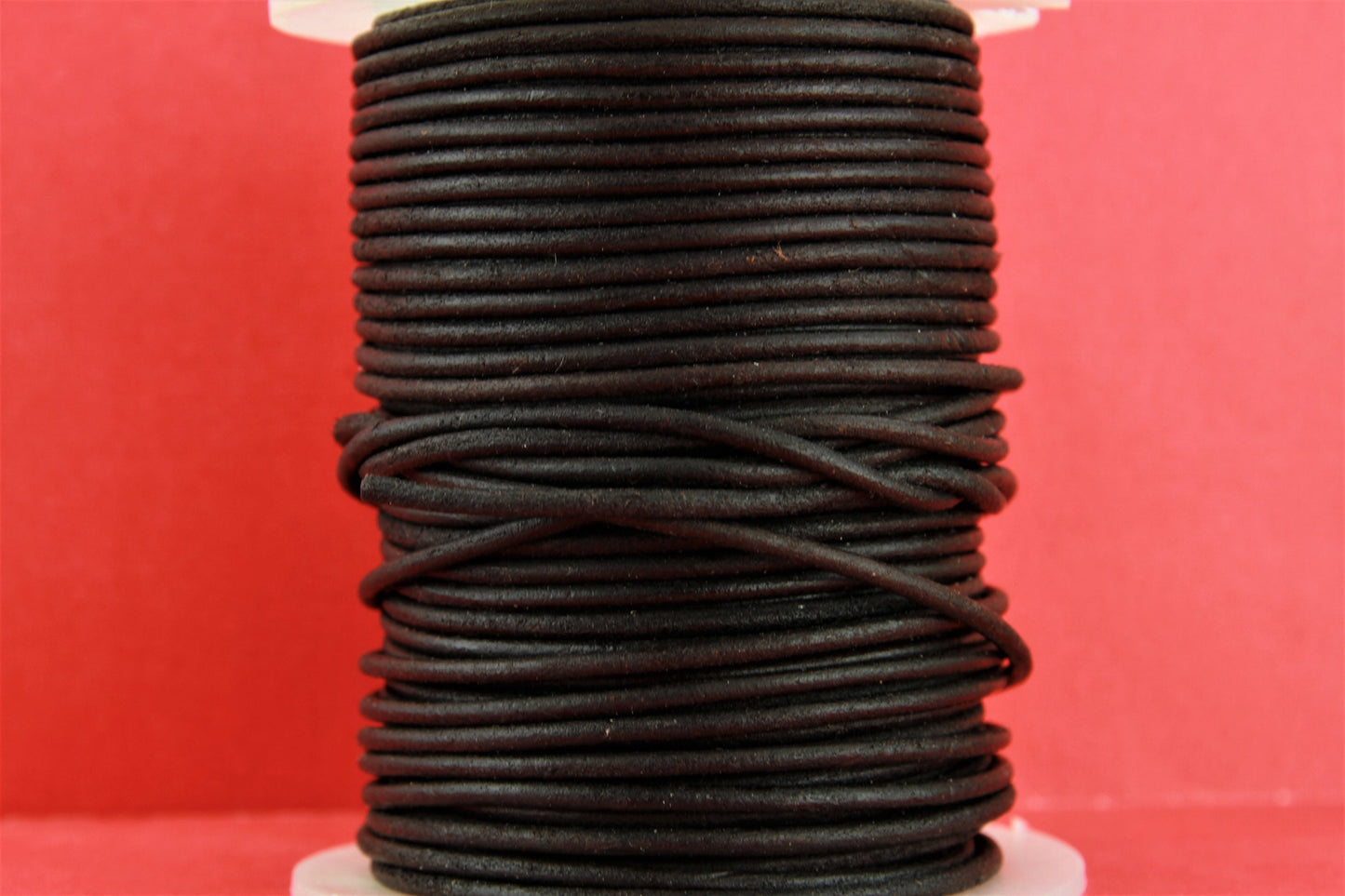 MADE IN EUROPE 6 feet 2mm leather cord, 2mm dark brown leather cord, 2mm round distressed brown leather cord, (SER2VBR)