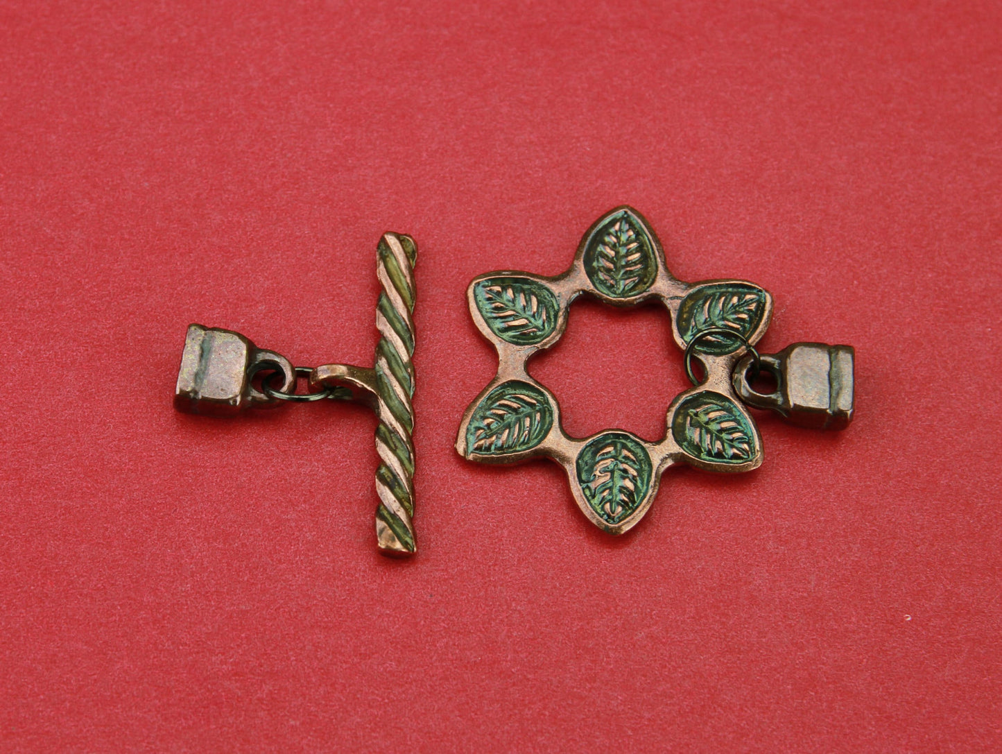 FC0200>>MADE in EUROPE zamak flat toggle clasp, 5mm flat cord flower toggle clasp, 5mm flat cord clasp (X5454/05) Qty1