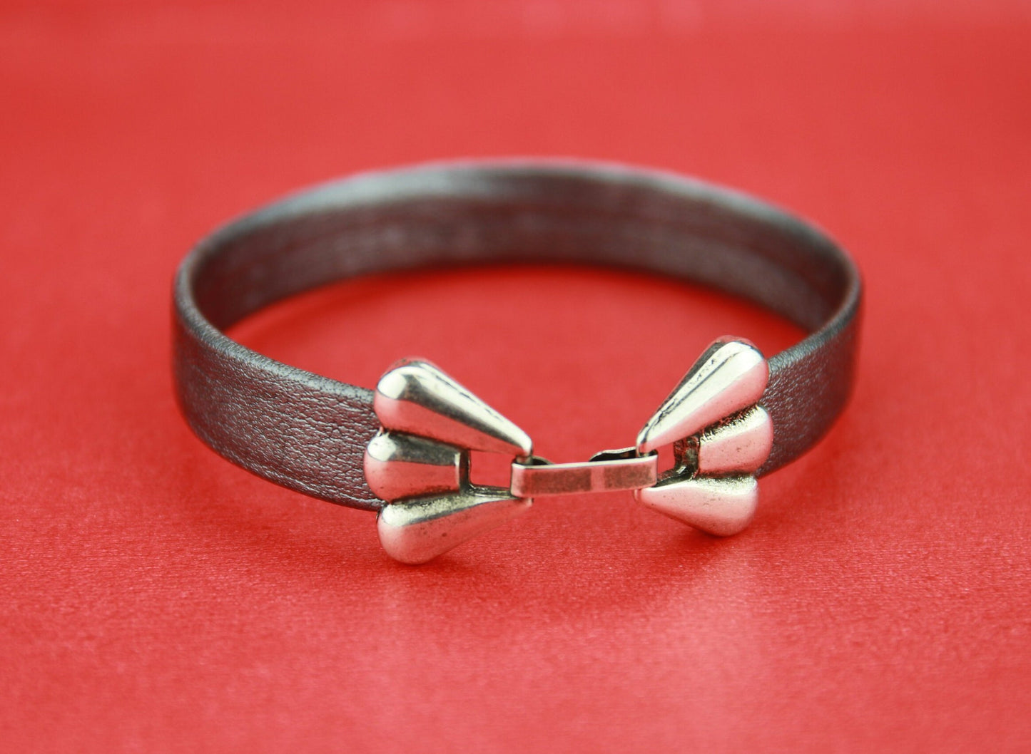 FC0101>>MADE in EUROPE zamak snap clasp, silver flat cord clasp, 10mm flat cord clasp, flat cord snap clasp Qty1