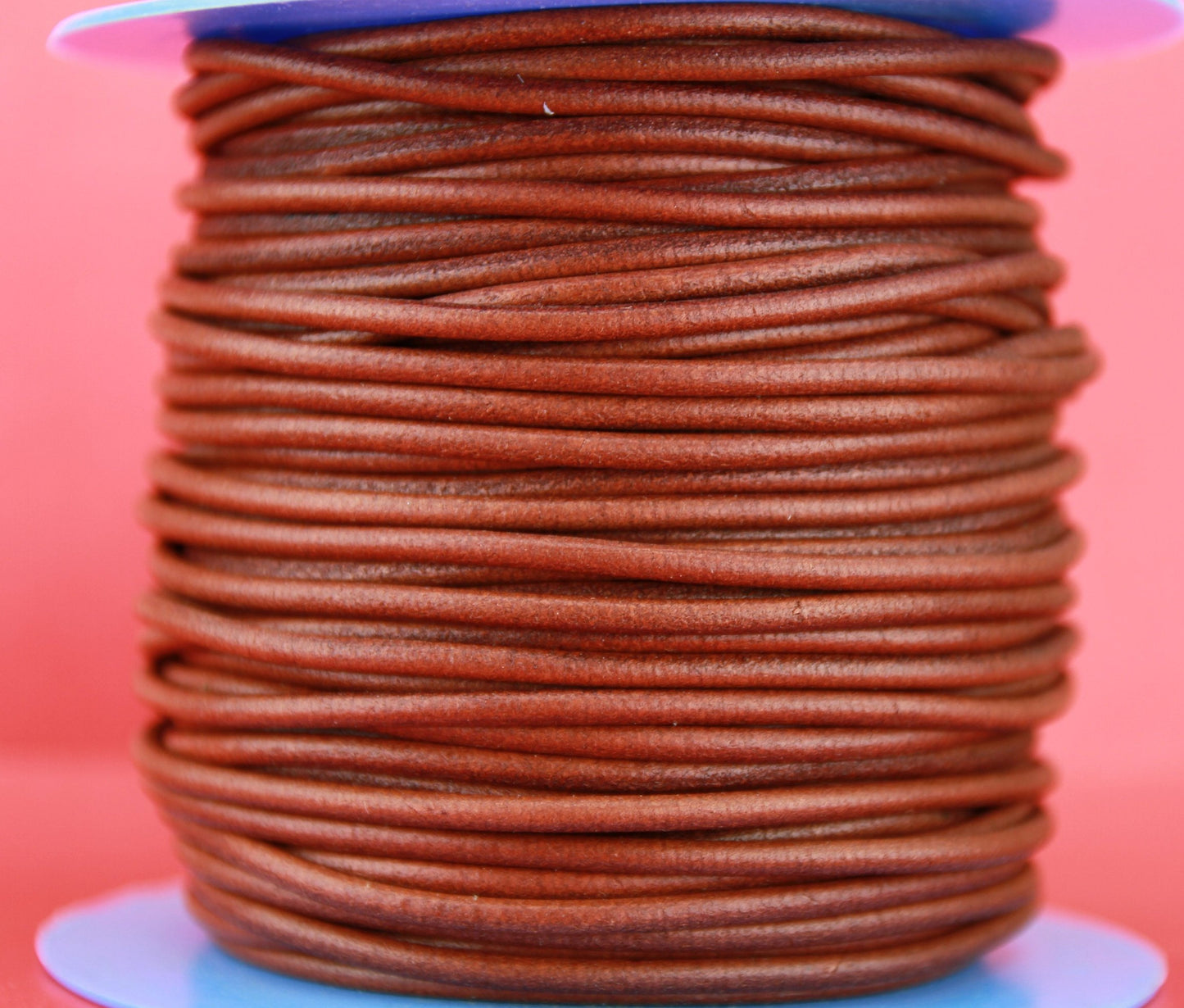MADE IN SPAIN 6 feet 3mm leather cord, 3mm cognac leather cord, 3mm round leather cord,(3ANICOGN)