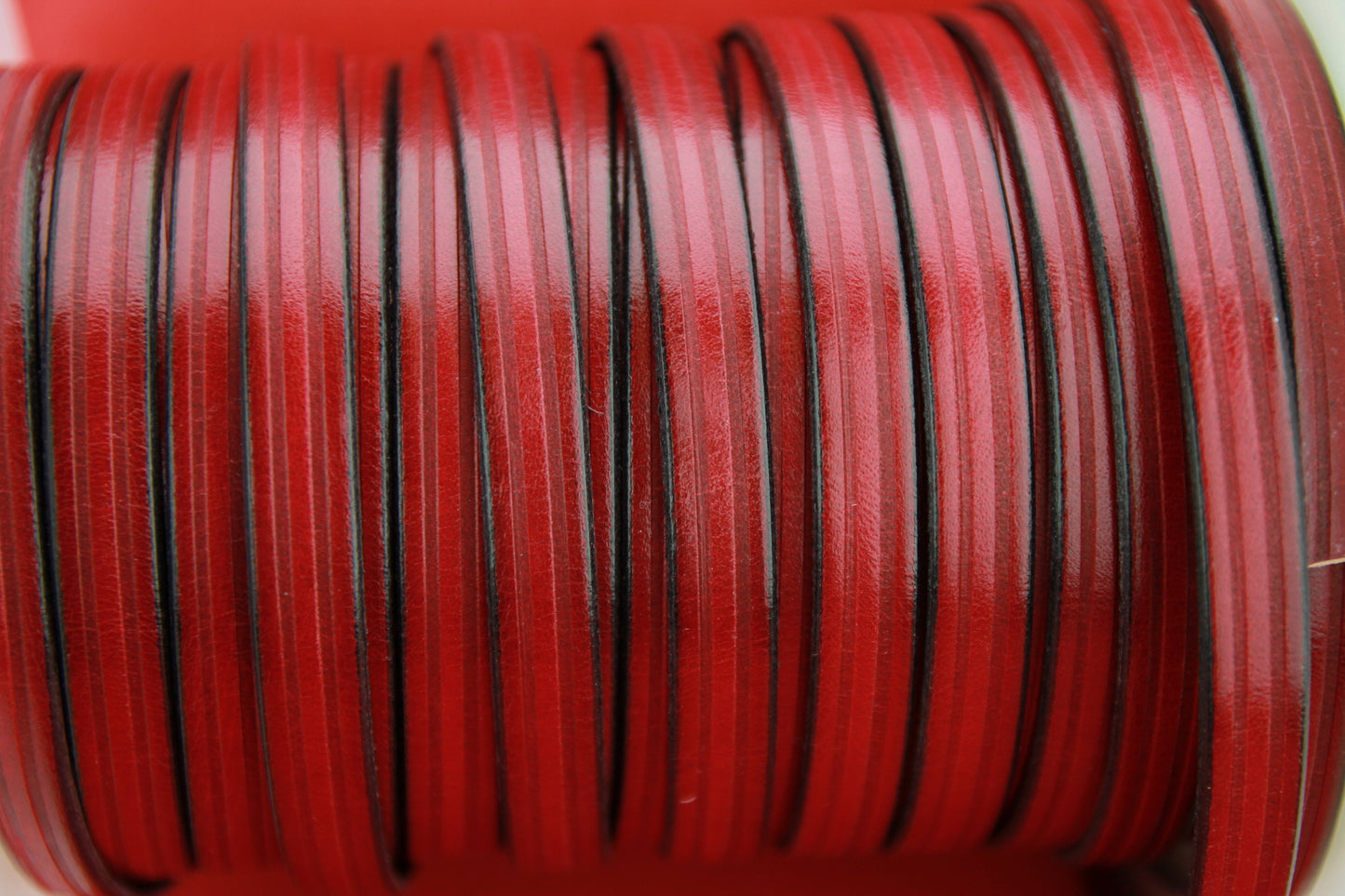 MADE in EUROPE 24" flat leather cord, 10mm leather cord, dark red embossed leather cord (497/10/27)