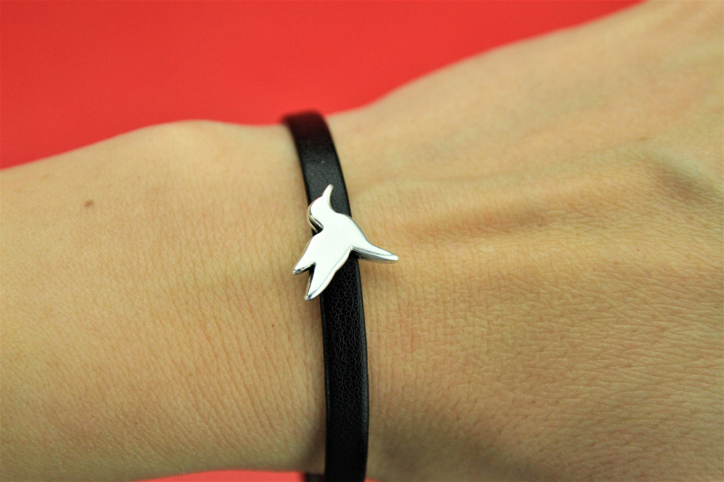 FS0023>>MADE in EUROPE 2 zamak bird sliders, silver hummingbird sliders, 5mm flat cord slider, 5mm flat cord slider qty2