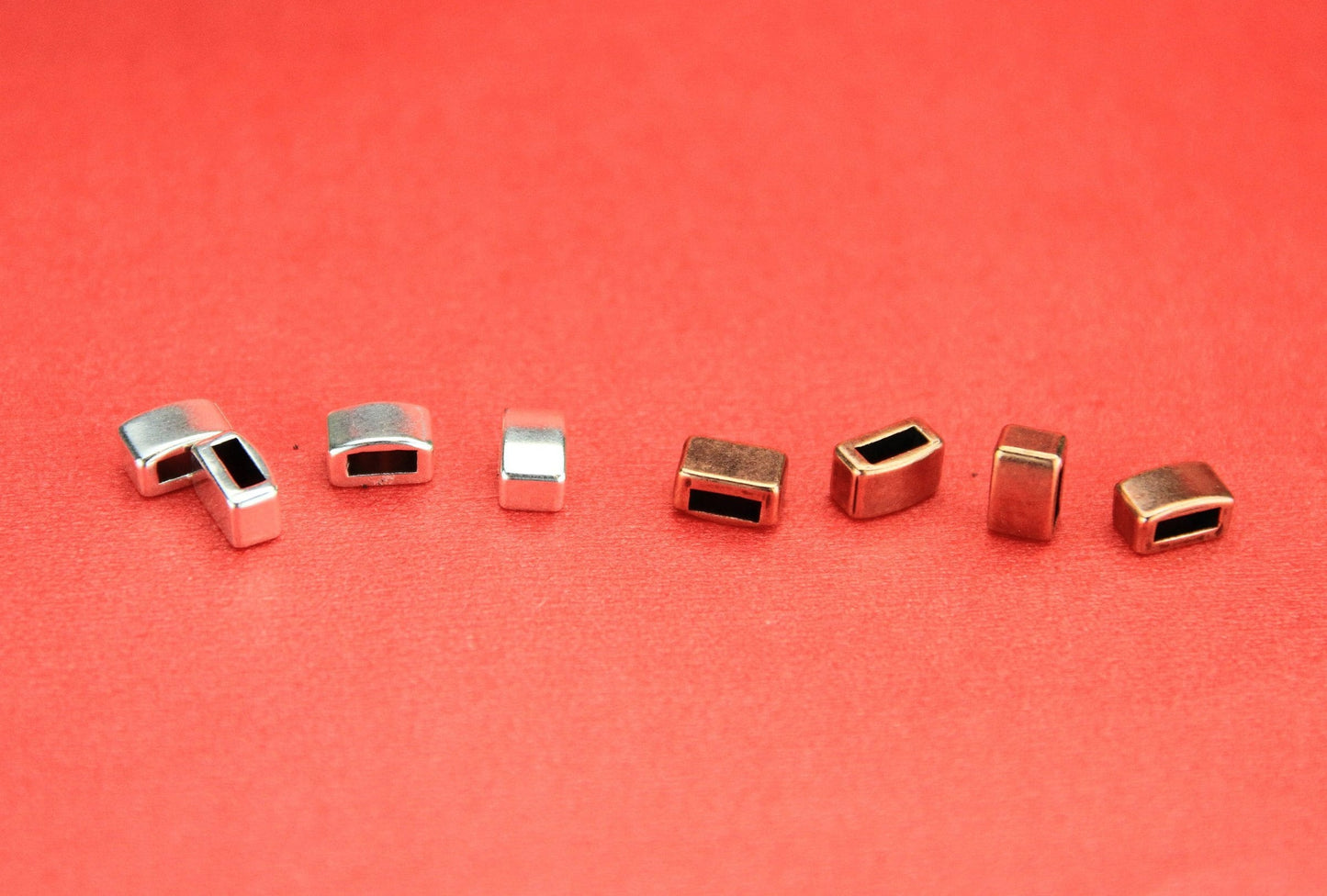 FS0018>>MADE in EUROPE 4 zamak sliders for 5mm cord, flat cord slider, zamak slider bars qty4