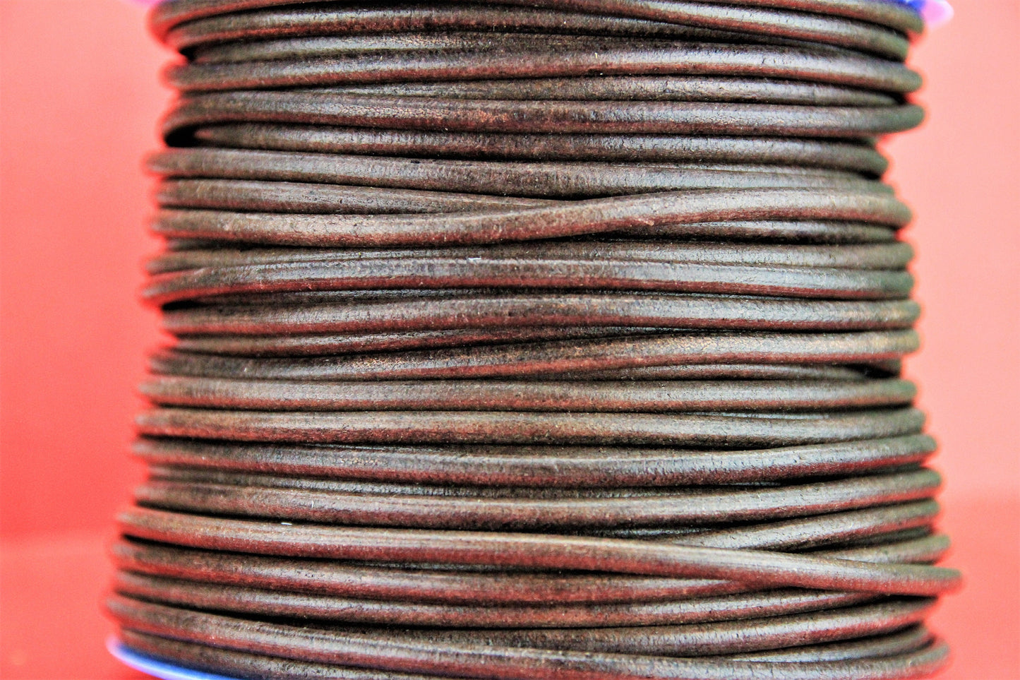MADE IN SPAIN 1 yard round leather cord, dark brown 4mm genuine leather cord (4ANIBROWN)