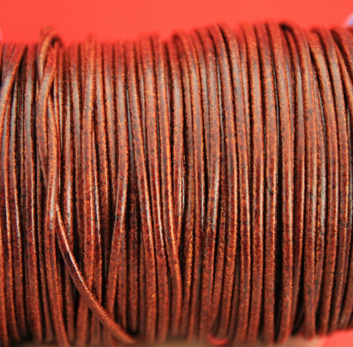 MADE IN SPAIN 6 feet 2mm leather cord, 2mm tobacco leather cord, 2mm round leather cord, (2ANITAB)
