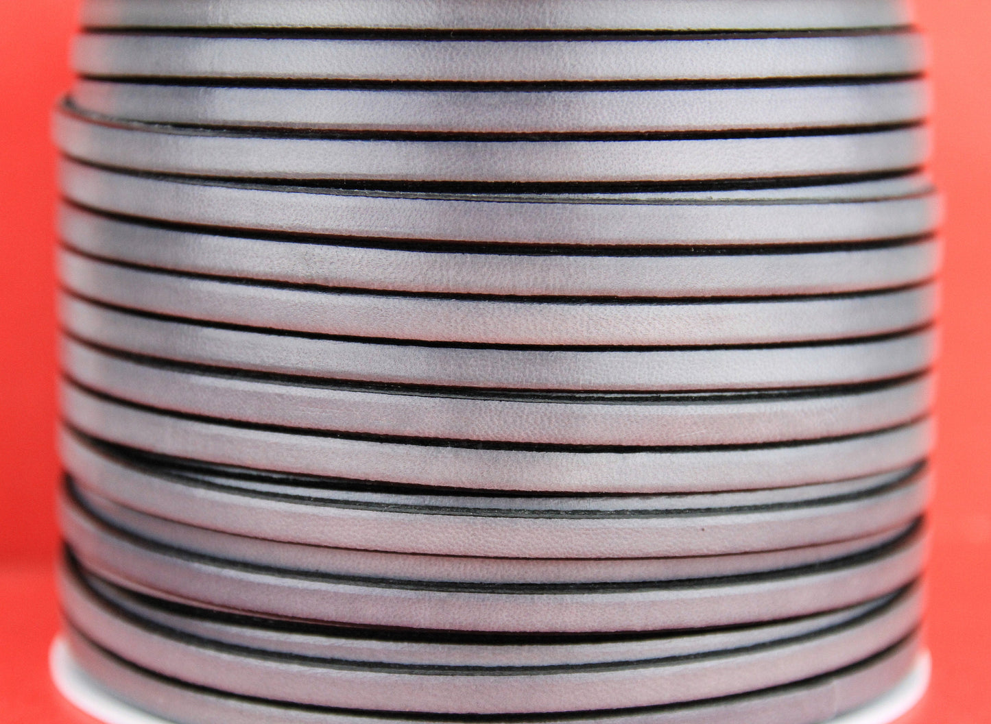 MADE in EUROPE 1 yard of 5mm flat leather cord, genuine leather 5mm strip, flat gray 5mm leather cord (221/05/41)