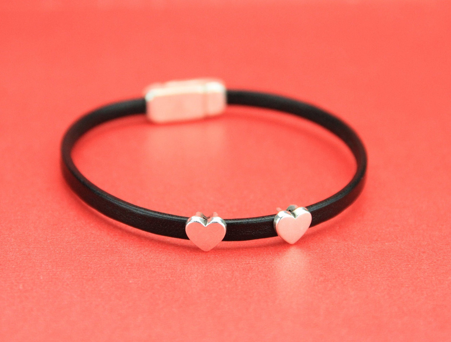 FS0130>>MADE in EUROPE 4 zamak heart sliders for 5mm cord, flat cord heart slider, silver heart slider qty4