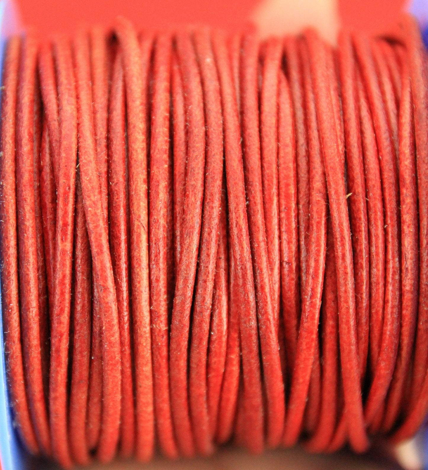 MADE IN SPAIN 6 feet 2mm leather cord, 2mm red leather cord, 2mm jewelry leather cord (2ANIROJ)