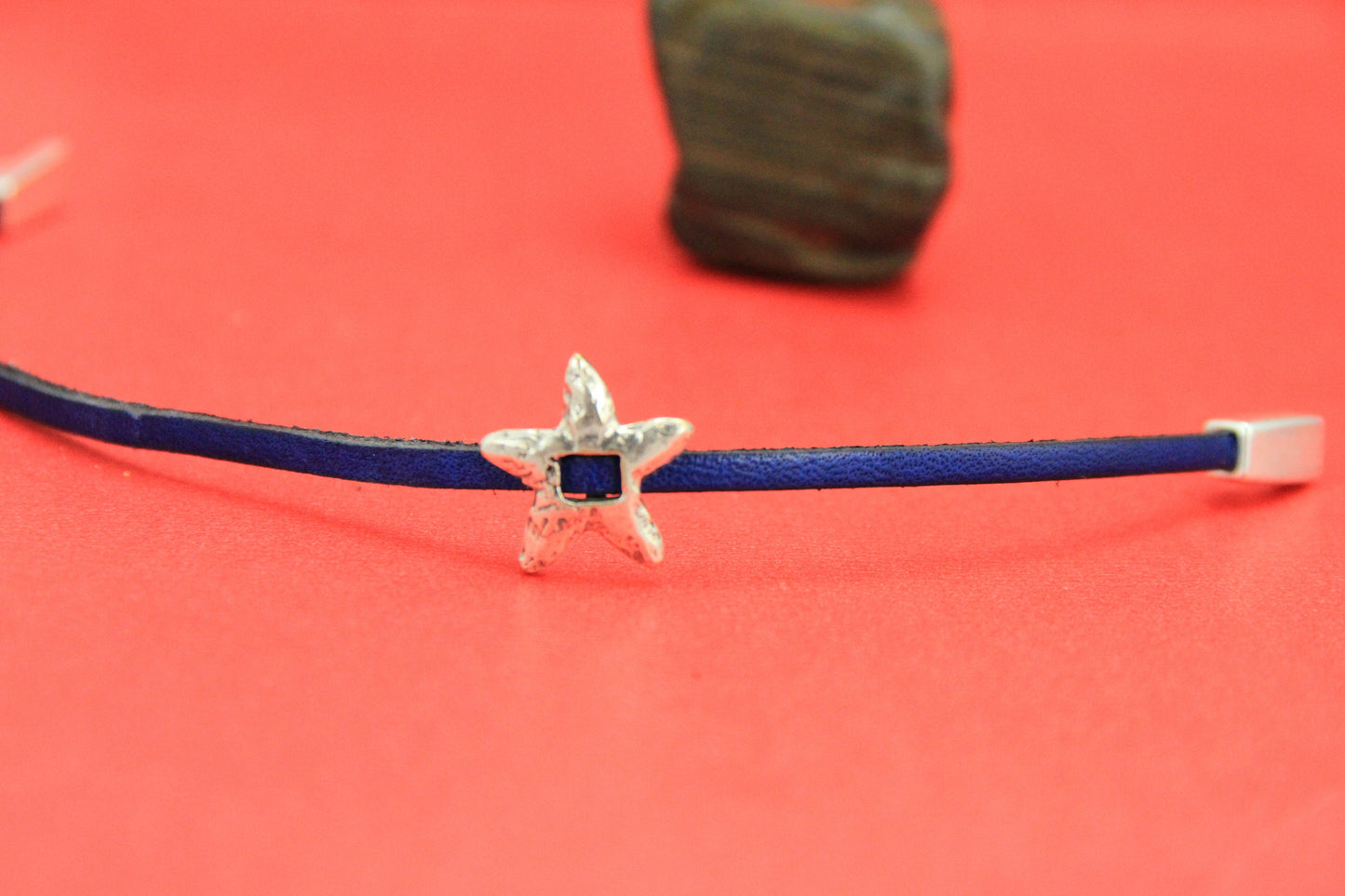 FS0351>>MADE IN EUROPE 2 zamak starfish sliders, flat 3mm cord sliders, 3mm flat cord starfish sliders, Qty2