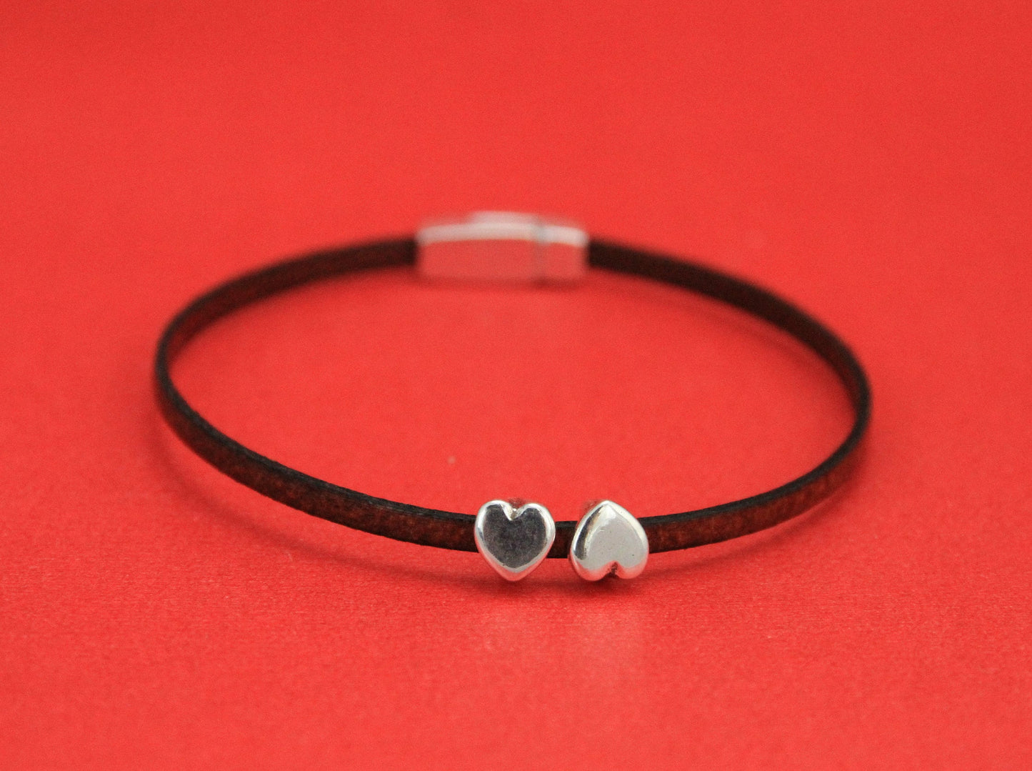 FS0353>>MADE IN EUROPE 2 zamak heart sliders, flat 3mm cord sliders, 3mm flat cord sliders, silver heart 3mm sliders(578603/04) Qty2