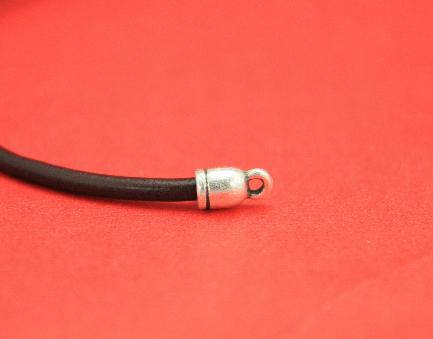 6/2 MADE IN EUROPE zamak 4 cord end caps, 4mm round leather cord ends, bracelet cord ends (X50497AS) Qty4