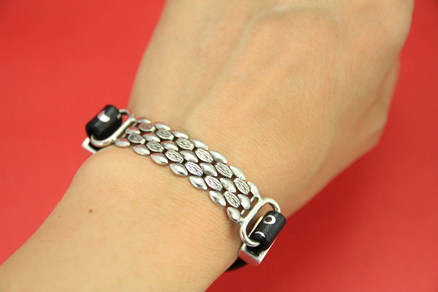 C0015>>MADE in EUROPE zamak chain connector, flat 10mm leather cord connector Qty 1
