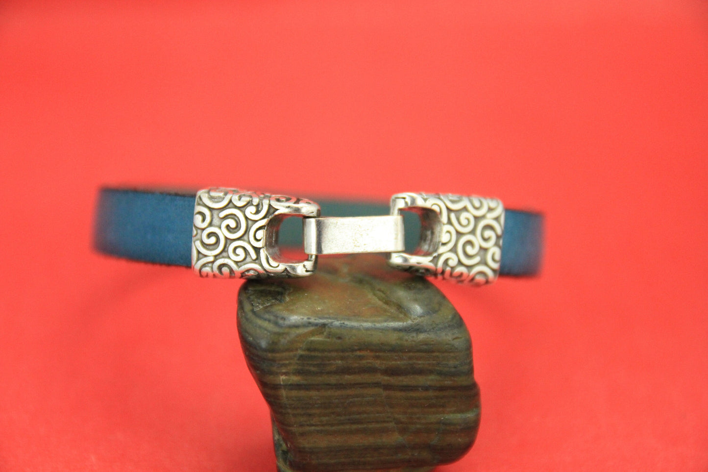 FC0308>> MADE in EUROPE zamak snap flat cord clasp, 10mm flat cord engraved clasp (6810S) Qty1