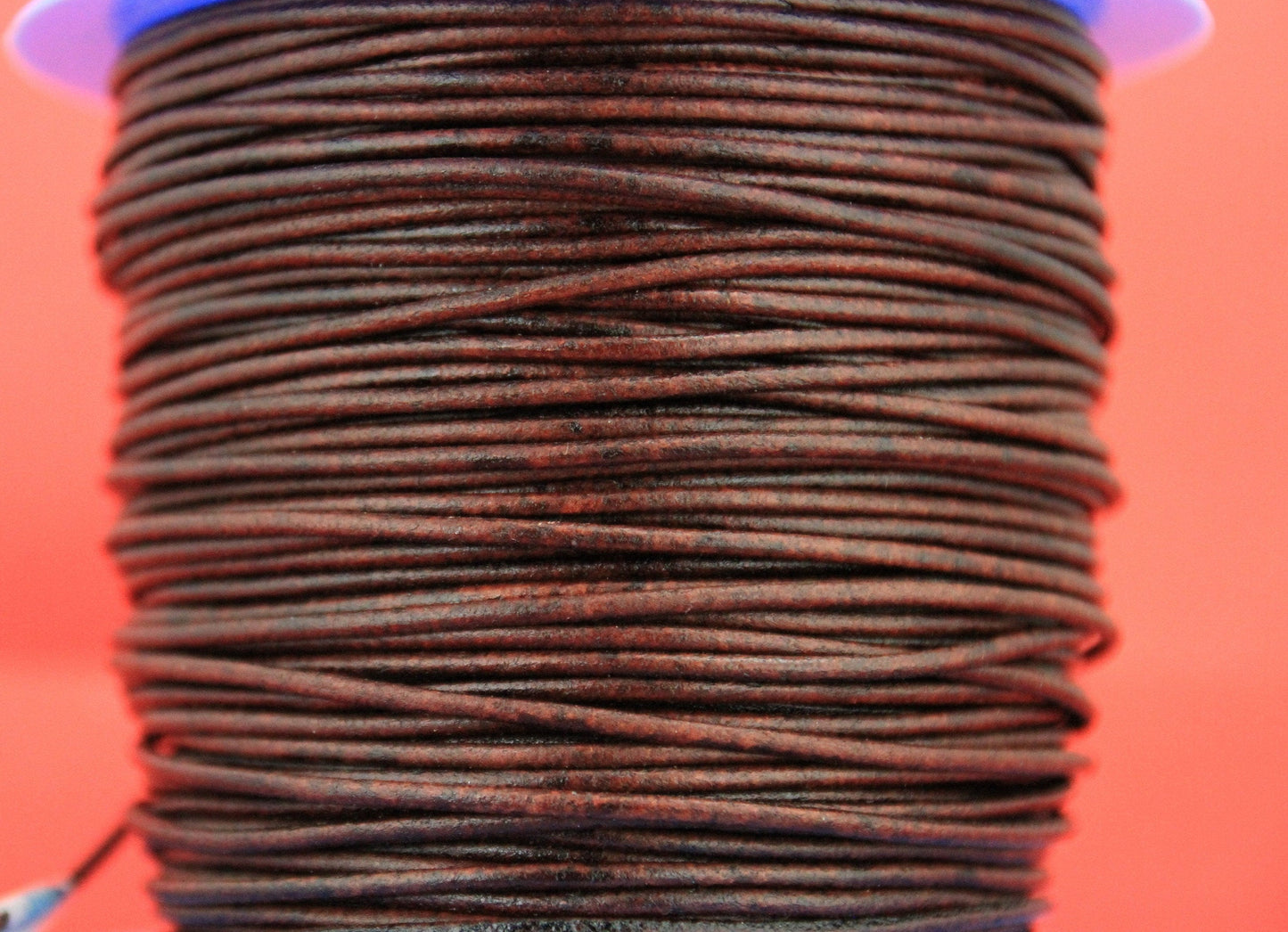 MADE IN EUROPE 6 feet 2mm leather cord, 2mm dark brown leather cord, 2mm round distressed brown leather cord, (2ANIMAR)