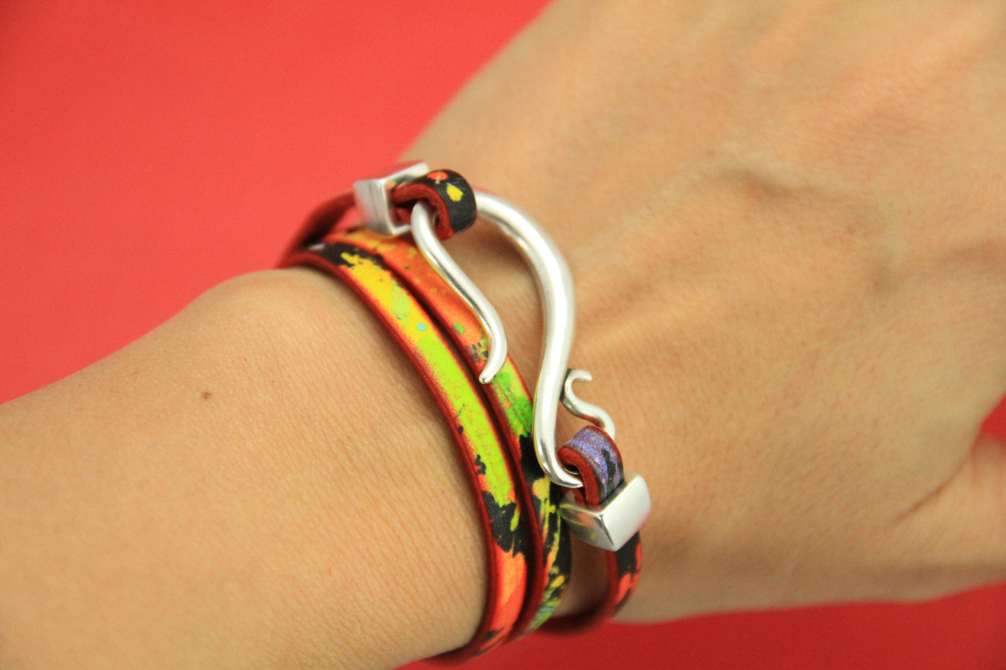 FC0333>>MADE in EUROPE zamak hook clasp set with 2 cord loop makers, silver hook set for bracelet , Qty 1set
