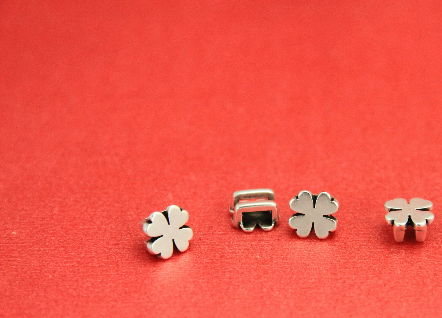 FS0421>>MADE IN EUROPE 4 zamak flower sliders 5mm flat cord, 5mm flat cord slider, flower slider for 5mm flat cord, Qty4
