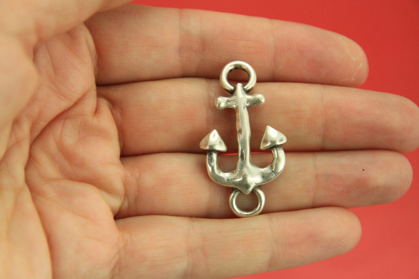 C0141>>MADE in EUROPE zamak anchor connector, bracelet anchor connector, qty 1