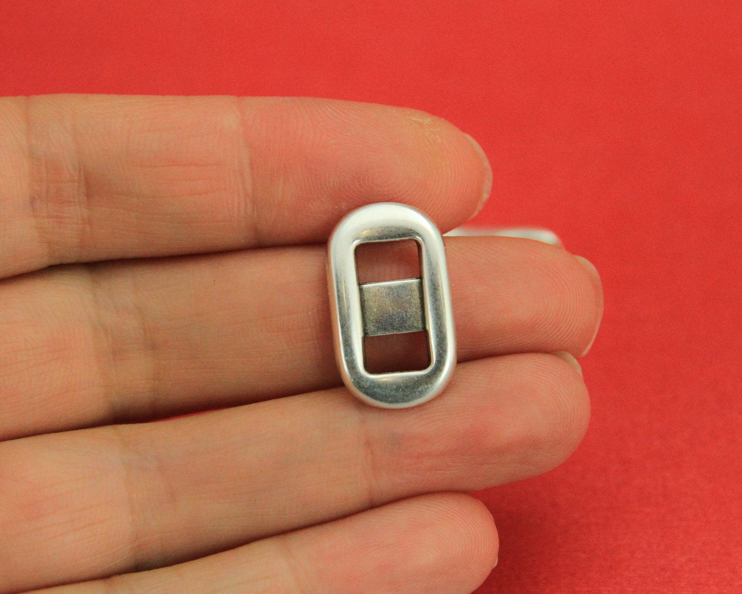 FS0445>>MADE in EUROPE 2 flat cord zamak sliders, 5mm cord buckle sliders, flat 5mm cord slider, Qty2