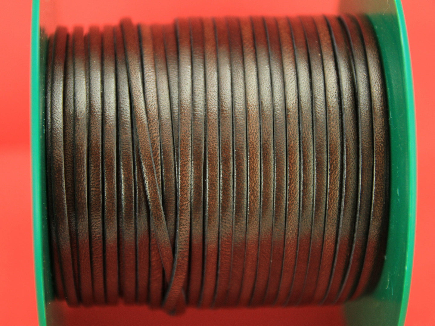 MADE in EUROPE 1 yard of 3mm flat dark brown leather cord, genuine flat leather cord, 3mm flat leather cord (MARF3BRNAT)