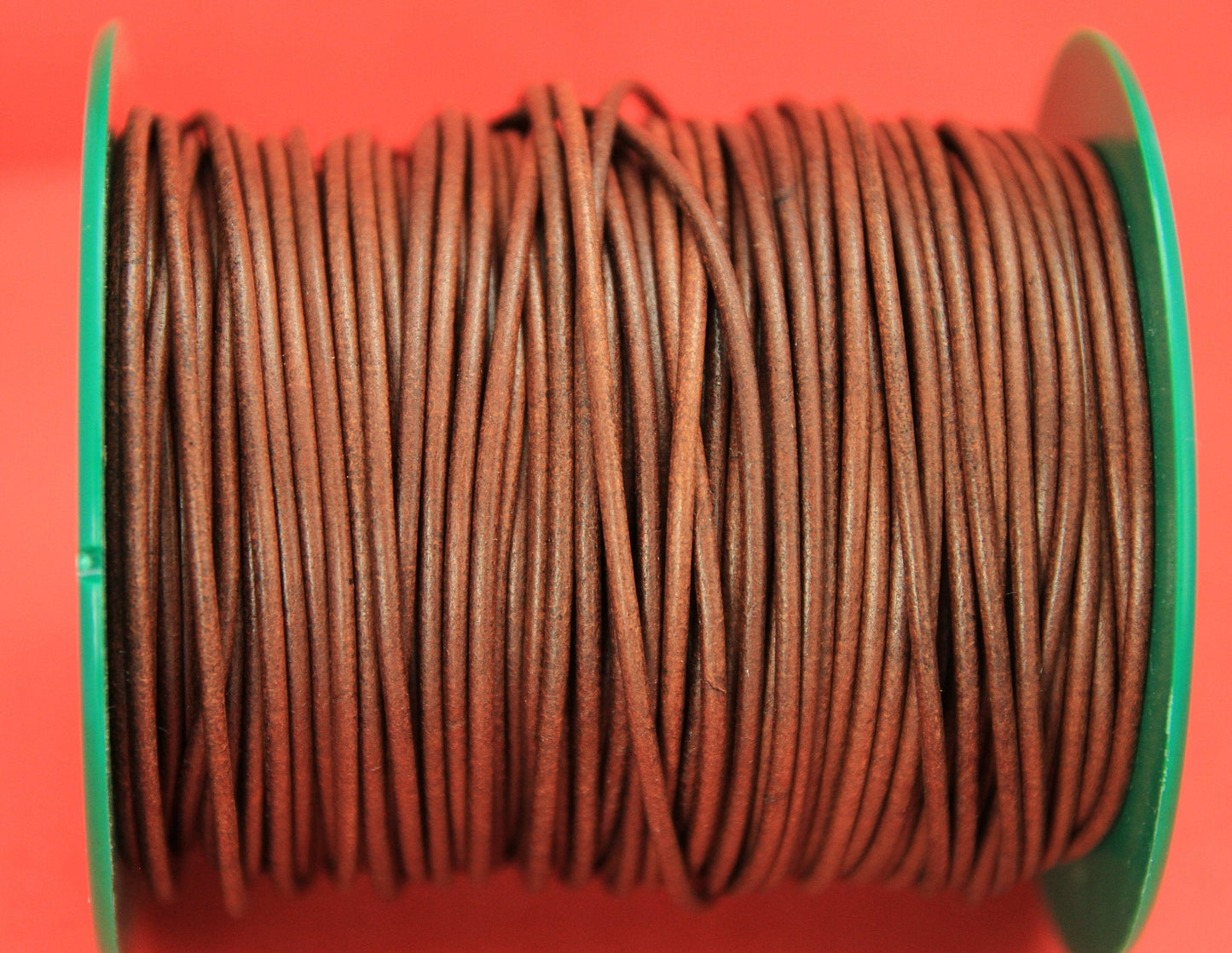 MADE IN SPAIN 6 feet 2mm leather cord, 2mm cognac leather cord, 2mm round leather cord, (MARR2COG)