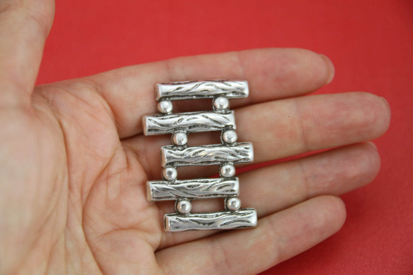 FS0433>>MADE in EUROPE zamak silver slider, zamak 10mm flat slider, zamak central piece Qty1