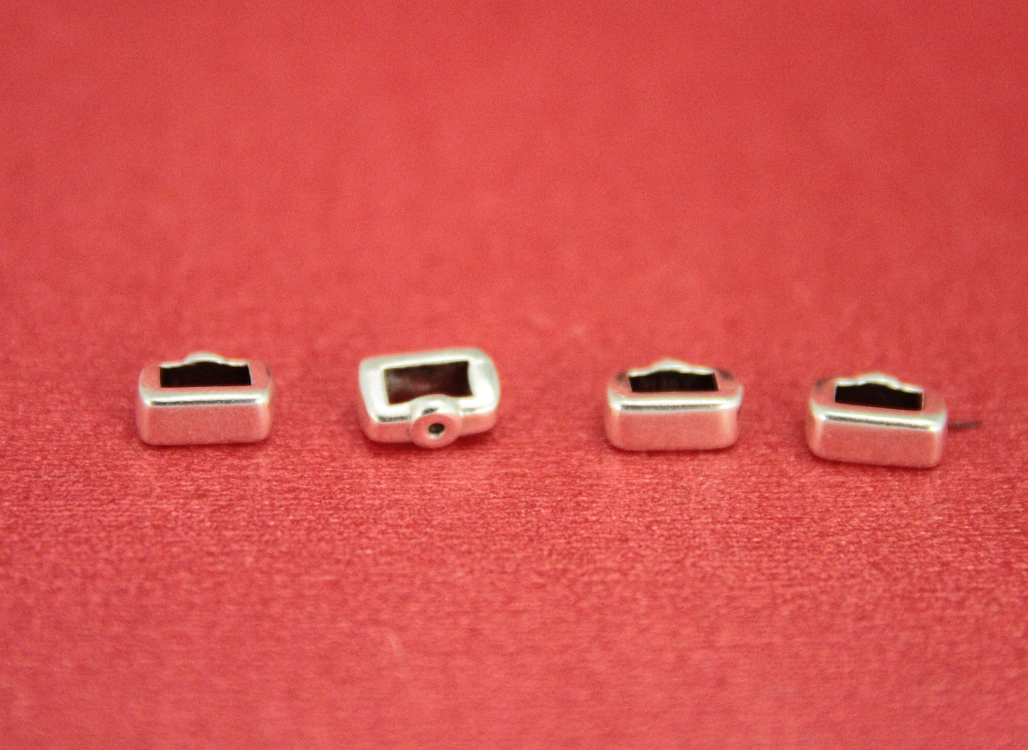 FS0463>>MADE in EUROPE 4 crimpable sliders for 5mm cord, flat cord crimp sliders, (PF200065/2000107) qty4