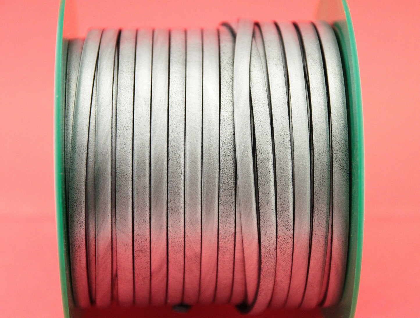 MADE in EUROPE 1 yard of 5mm flat leather cord, old silver 5mm leather cord (Marf5oldsilv)
