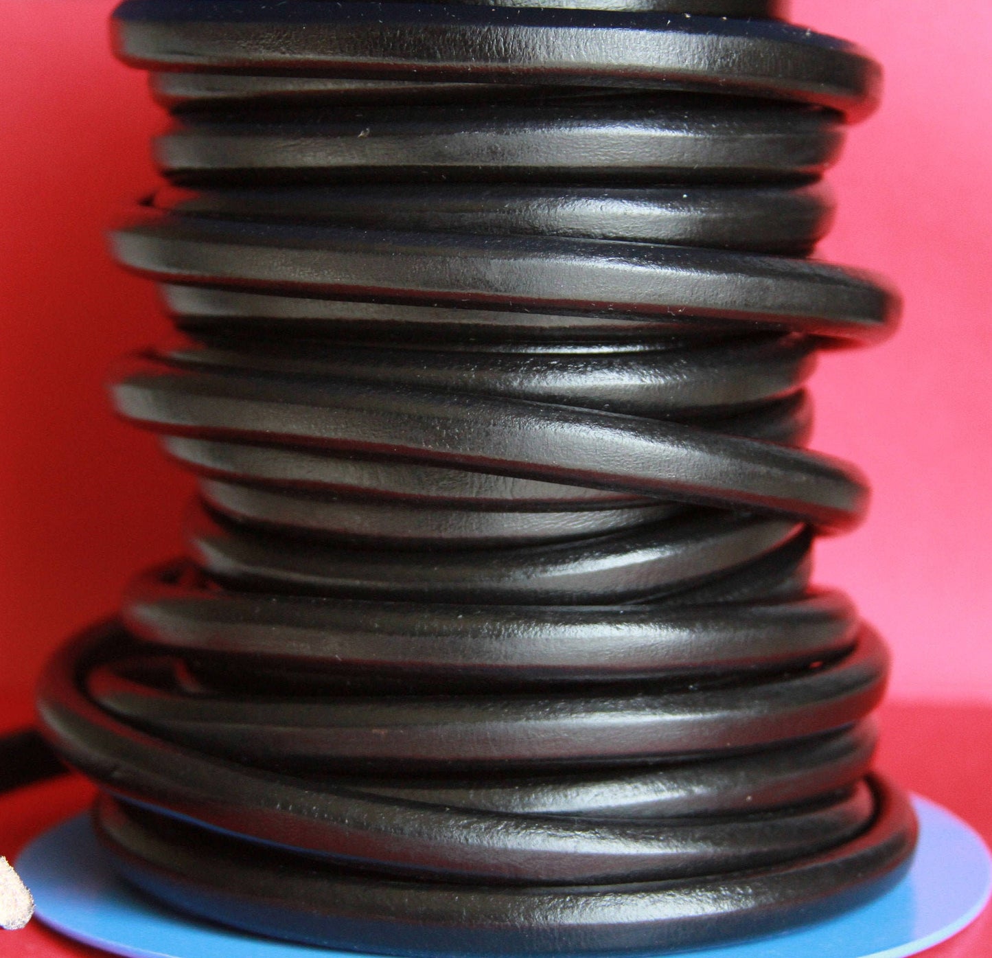 MADE IN SPAIN 8" licorice leather cord, 10x7mm leather cord, black leather cord (10ANINEG)