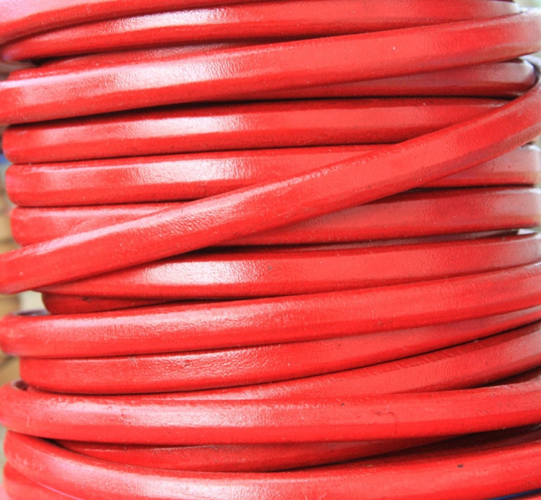 MADE in SPAIN 8" licorice leather cord, thick leather cord, bracelet leather cord, red licorice leather cord (10ANIROJ)