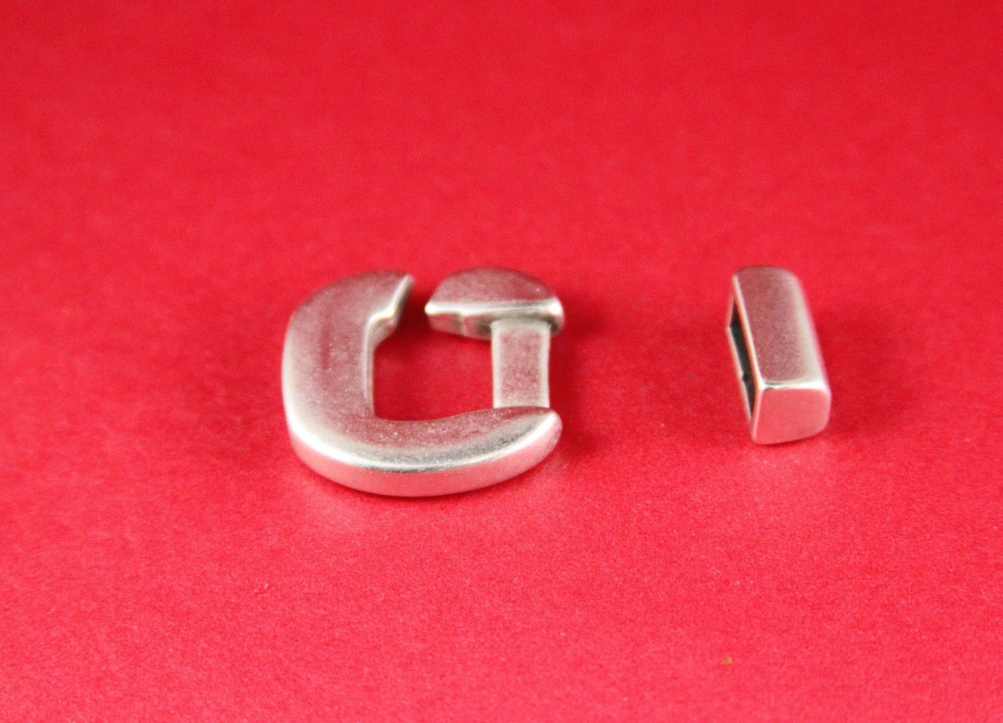 FC0126>>MADE in EUROPE zamak flat hook clasp with loop maker finding, 10mm flat cord hook clasp +loop maker piece (11083-0077) Qty1 set