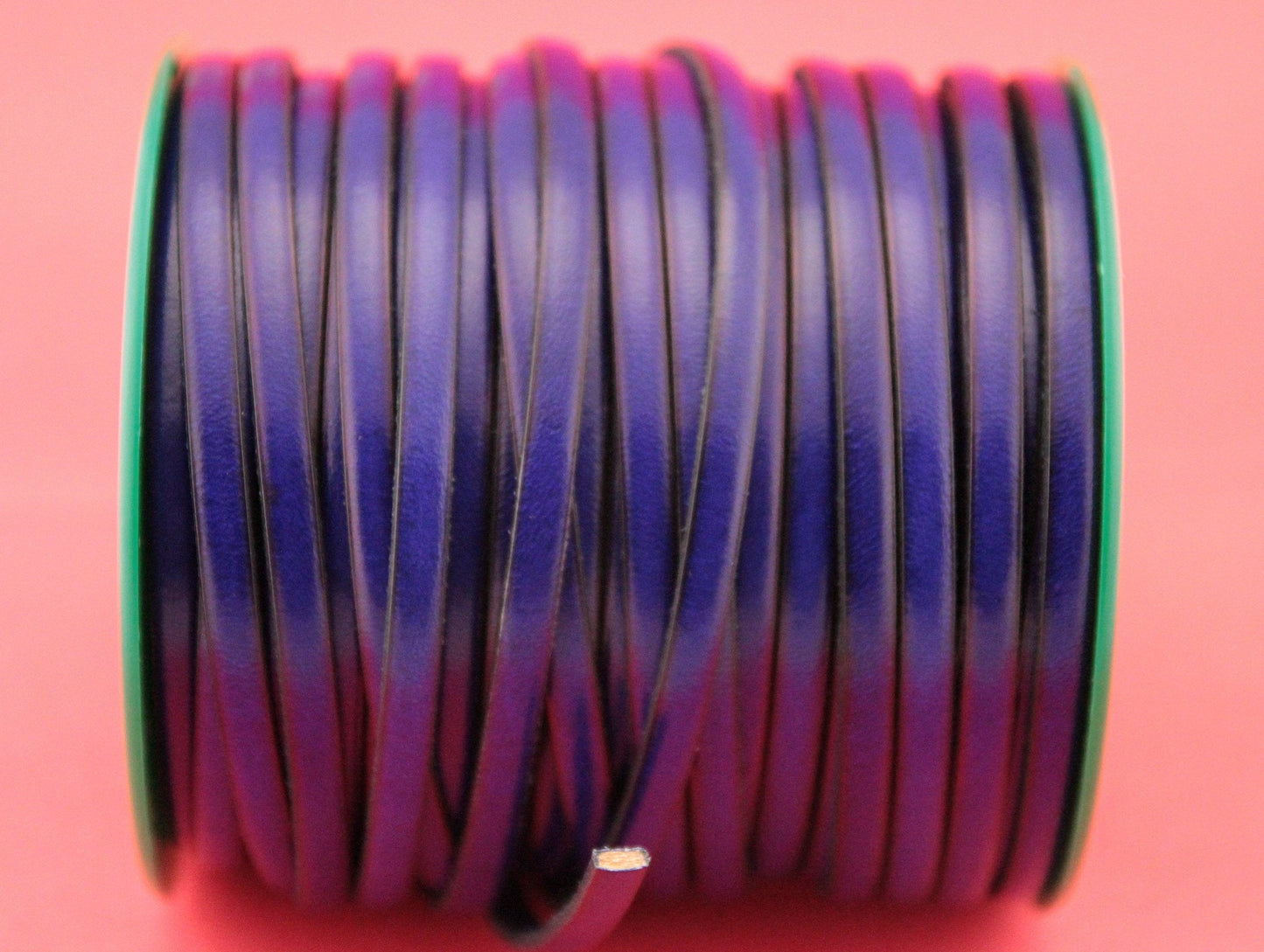 MADE in EUROPE 1 yard of 5mm flat leather cord, genuine leather 5mm strip, 5mm leather cord, flat leather cord (Marf5purple)