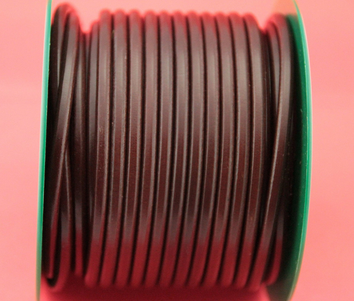 MADE IN SPAIN 2 feet (24"/61cm) brown round leather cord, 5mm round leather cord, (Marr5cogn)