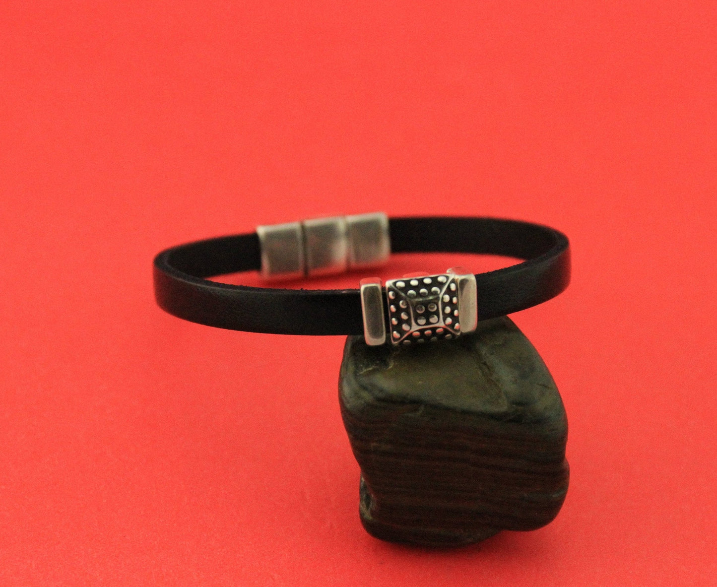 FS0484>>MADE in EUROPE 6mm flat leather cord sliders, zamak sliders for 6mm leather cord (79143/06kit) Qty2