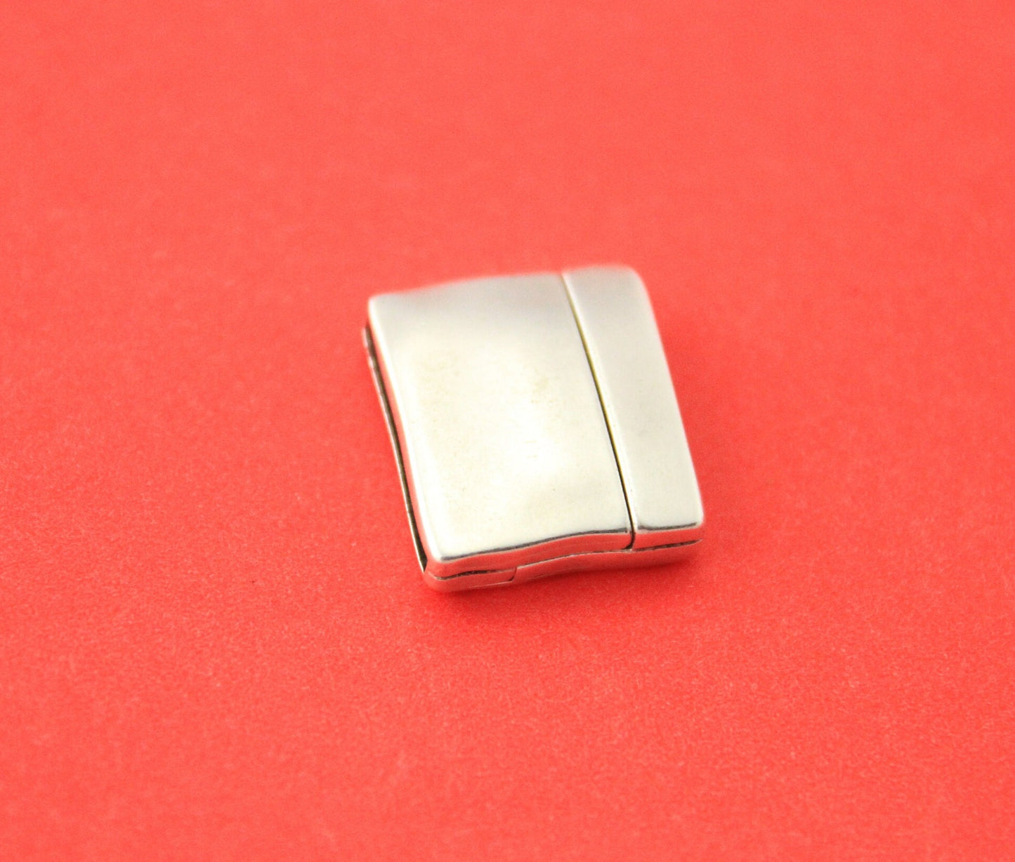 FC0357>>MADE in EUROPE zamak clasp, 20mm flat cord clasp, hammered clasp, 20mm silver clasp Qty1