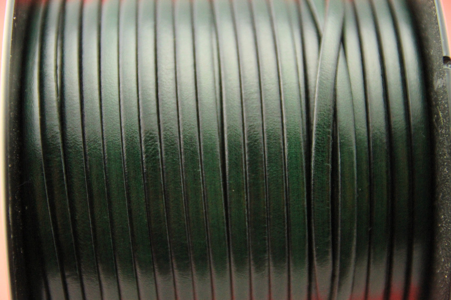 MADE in EUROPE 1 yard of 4mm bottle green flat leather cord, genuine flat leather cord, 4x2mm flat leather cord (MARF3GBOTTLE)