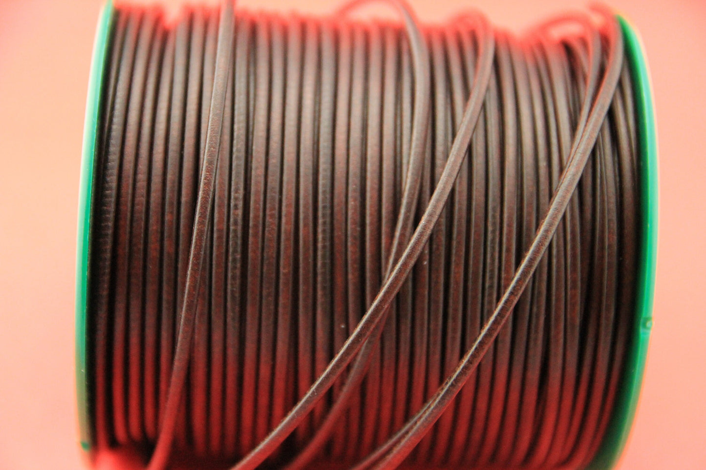 MADE IN EUROPE 6 feet 2mm leather cord, 2mm dark brown leather cord, 2mm round brown leather cord, (MARR2BRNAT)