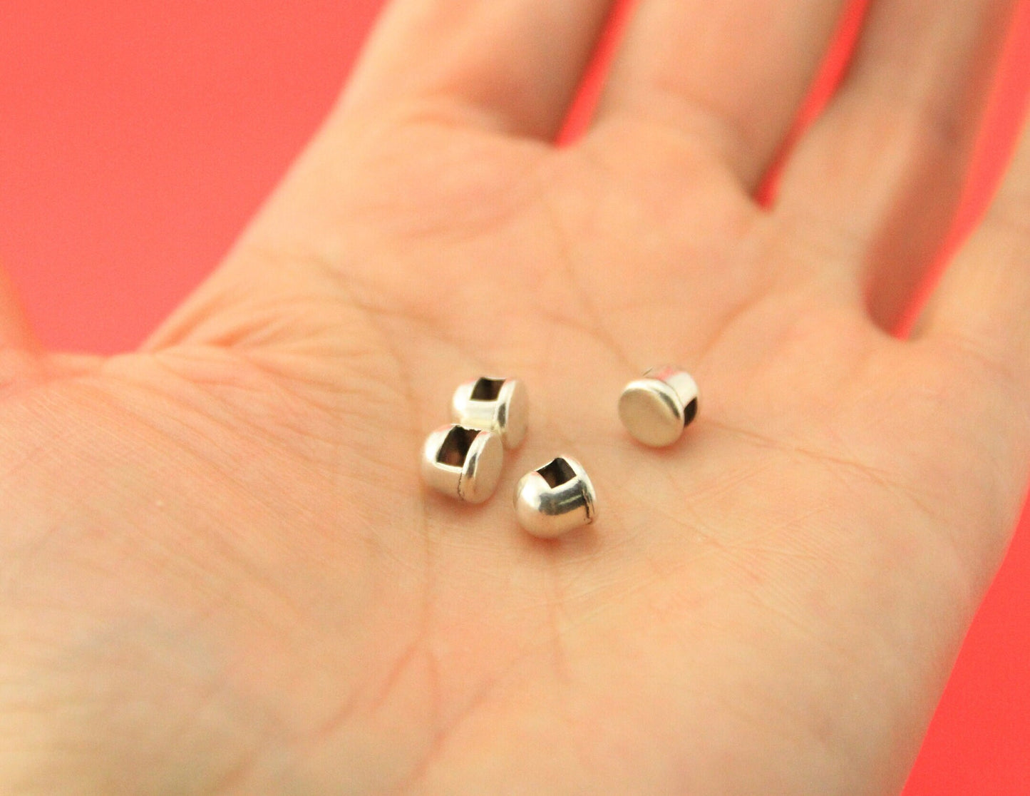 FS0511>>MADE IN EUROPE 4 zamak round sliders, 3.5x2mm sliders, 3mm, silver round sliders(ablz245) Qty4