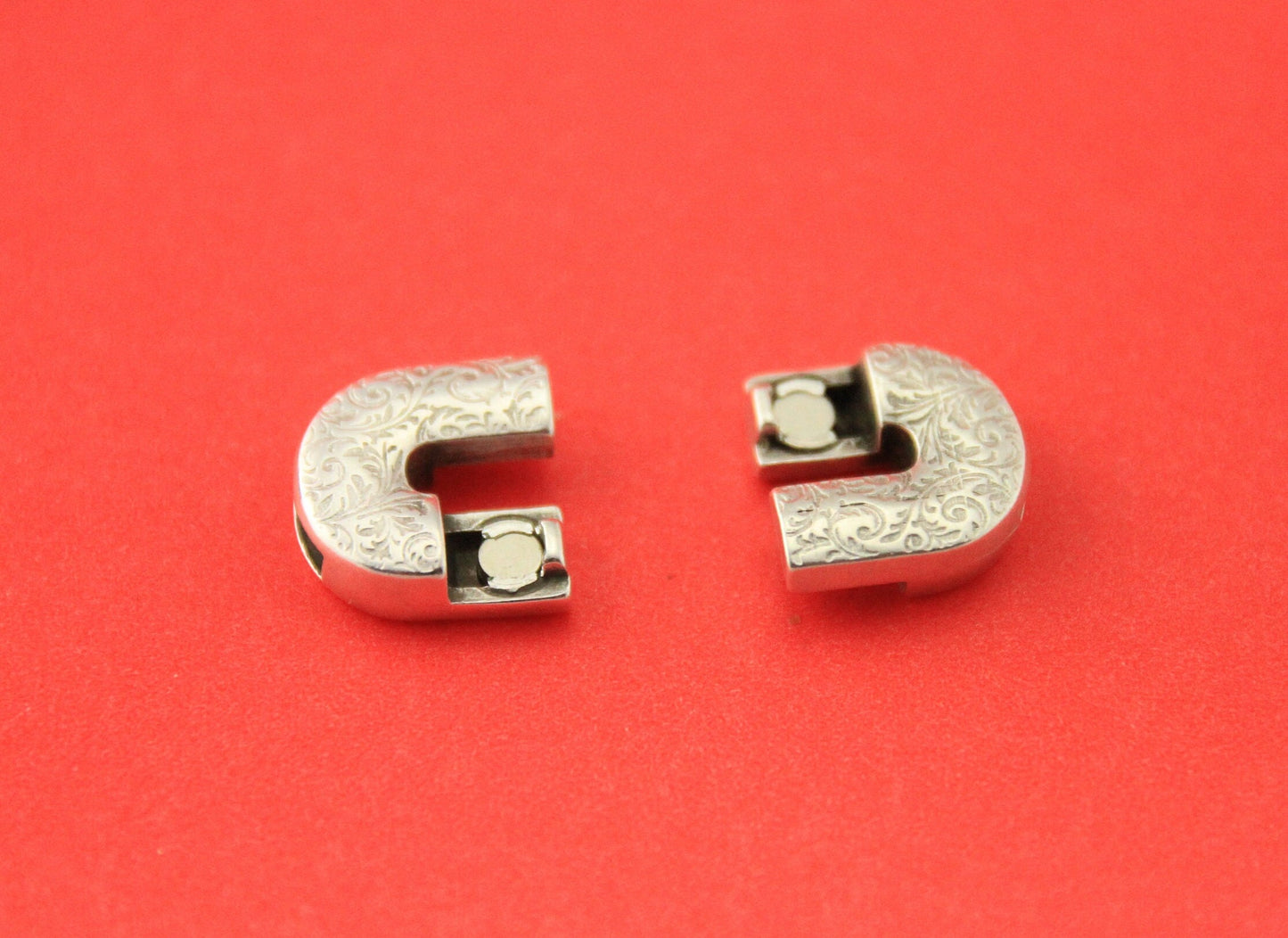FC0355>>MADE in EUROPE zamak 10mm flat clasp, oval engraved clasp, 10mm flat cord clasp, (13274-0377) Qty1
