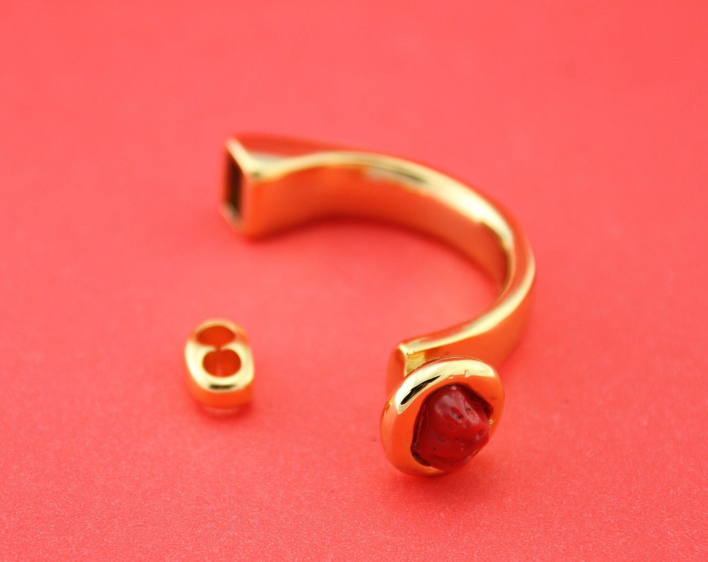 B0095>>MADE in EUROPE gold zamak half bracelet with loop maker finding, set of shiny gold half bracelet and loop maker (ablz242)qty1
