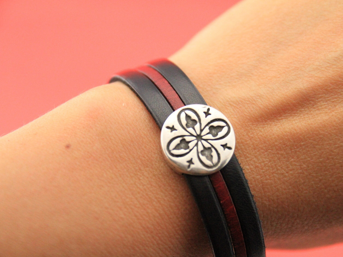 FS0510>>MADE in EUROPE 2 zamak engraved sliders, 13mm flat leather cord zamak slider (ablz243) qty2