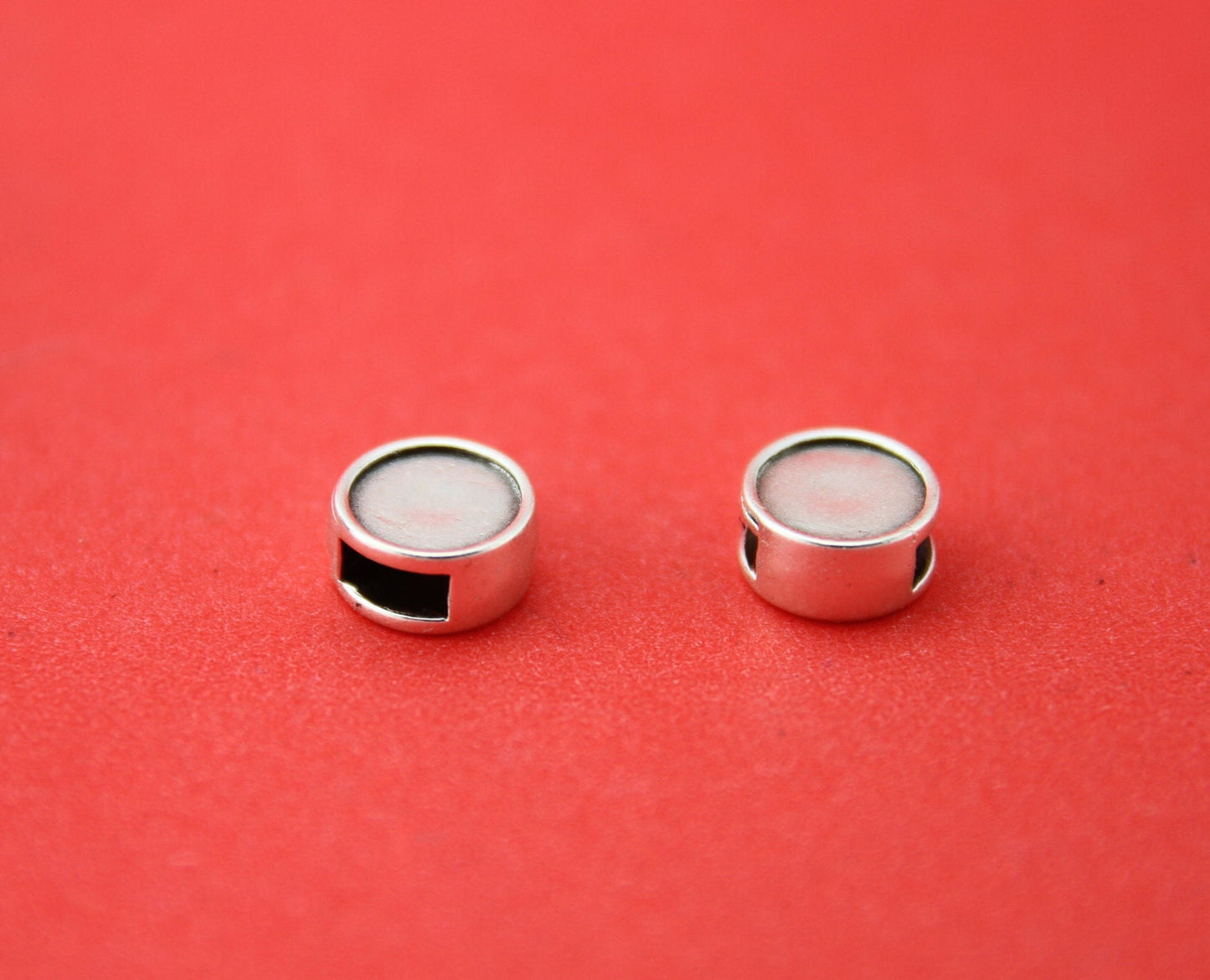 FS0516>>MADE in EUROPE 4 zamak slider settings for 5mm cord, flat cord slider, qty4