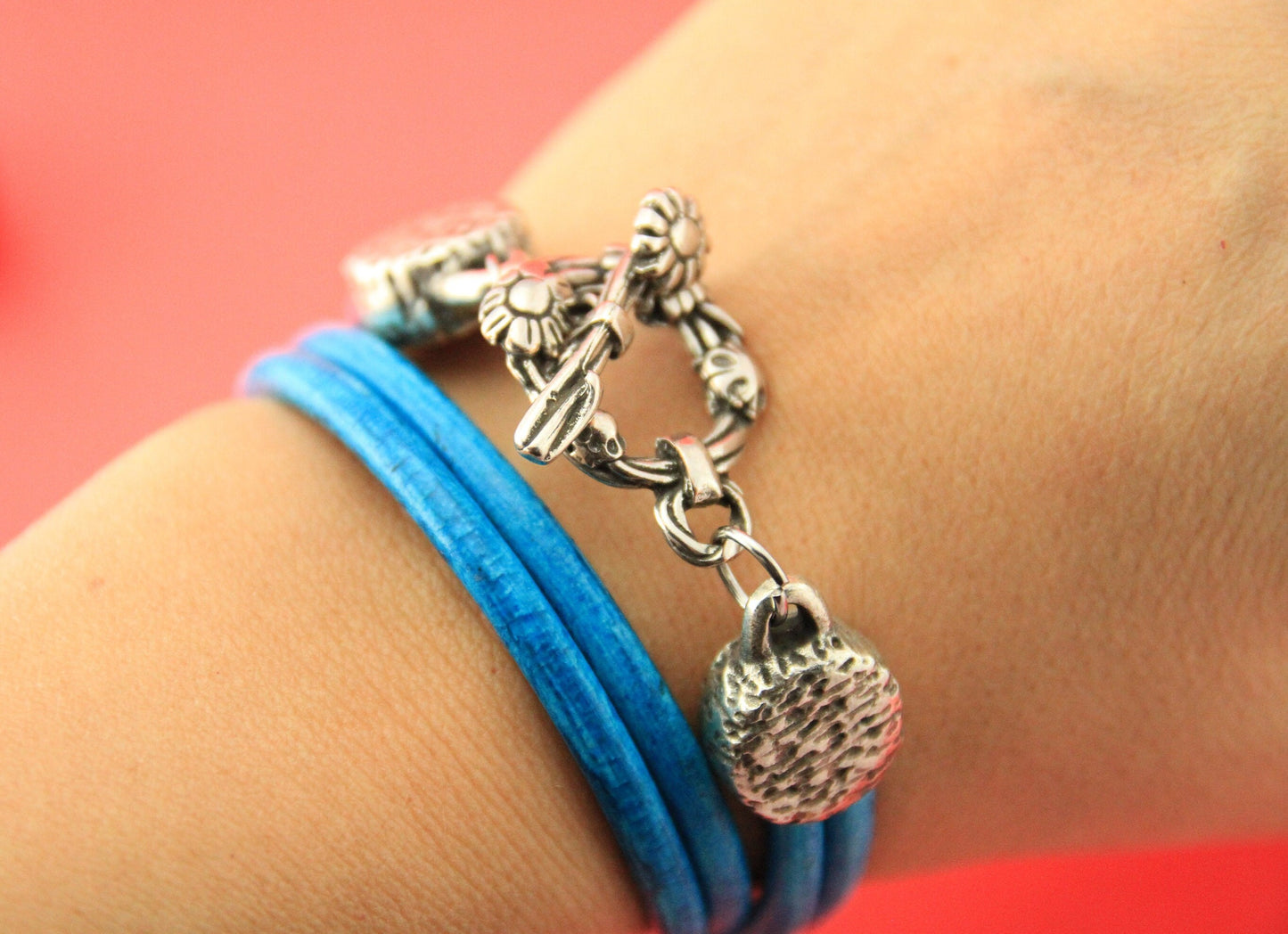 RC0187>>MADE IN EUROPE 4mm round cord toggle clasp, wrap bracelet toggle clasp (X5994AS/7311)