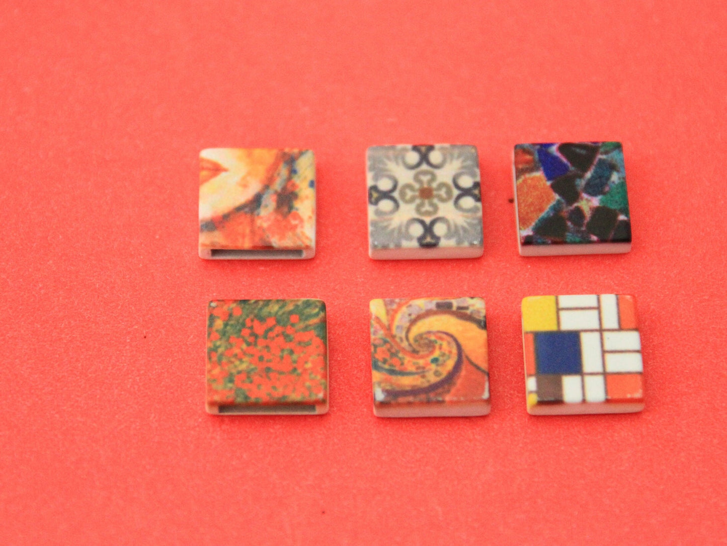 FS0519>> MADE IN EUROPE 2 acrylic square sliders, slider for flat cord, 10mm flat cord slider Qty2