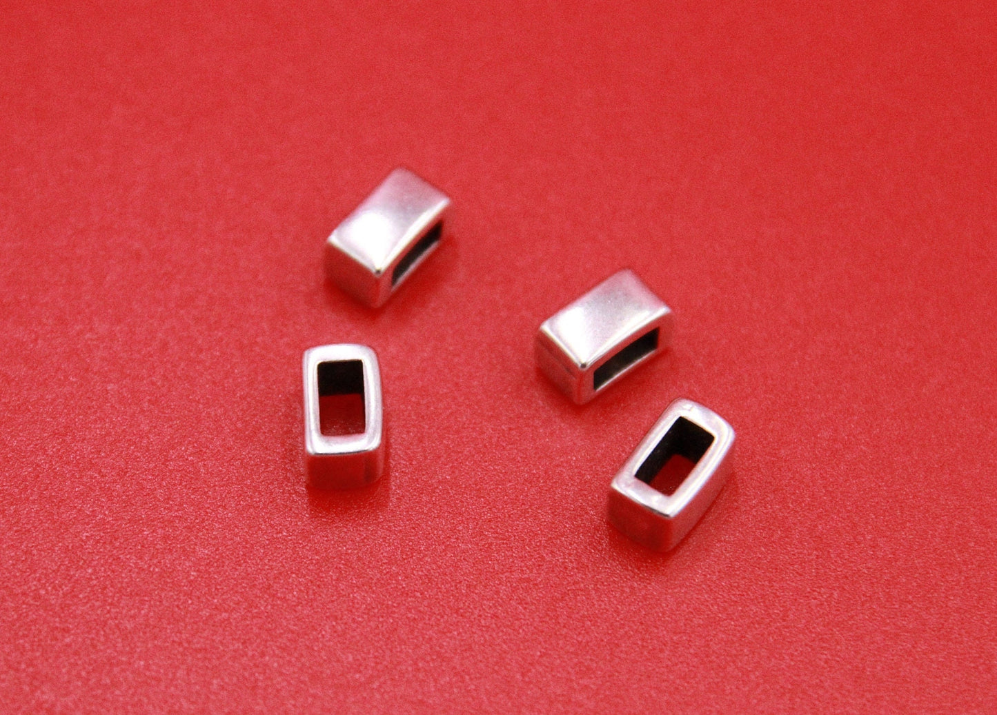 FS0536>>MADE in EUROPE 4 zamak sliders for 5mm cord, flat cord slider, zamak bar slider qty4